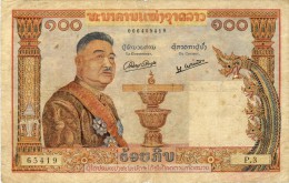 BILLET # LAOS # 100 KIP  # 1957 # PICK 6 # CIRCULE # S . VONG # - Laos