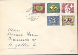 Schweiz Suisse 1958: Orts-Brief Von ST.GALLEN-KRONTAL 3.VII.58 Mit Zu WII 86-90 Mi 657-661 Yv 606-610 (Zu CHF 25.00) - Lettres & Documents