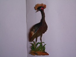 "" JOLI  LOT  2  DECOUPIS  GAUFRES  //   AIGRETTE  --  PINTADE    "" 8  CM - Animali