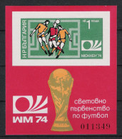 1974 Bulgarien Bl. 47B ** MNH Fußball Football Soccer Sport WM - 1974 – Germania Ovest
