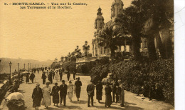 MONTE"-CARLO - VUE SUR LE CASINO LES TERRASSES ET LE ROCHER (Issue De Carnet) - Casino