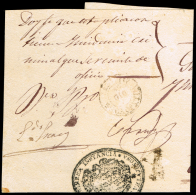 ALICANTE PREF. - VILLAJOYOSA PE 7N - 1856 PLICA CIRC. A ALICANTE CON \"A\" (NEGRO) - ...-1850 Prefilatelia