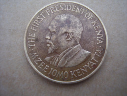 KENYA 1971 TEN CENTS   KENYATTA Nickel-Brass  USED COIN In FAIR CONDITION. - Kenya