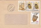 PURRING FORK, BEETLE, DUCK, STAMPS ON COVER, 1999, ROMANIA - Cartas & Documentos