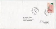 TULCEA HOTEL, OVERPRINT STAMPS ON COVER, 2000, ROMANIA - Lettres & Documents