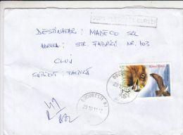 COMMON BUZZARD, STAMPS ON REGISTERED COVER, 2011, ROMANIA - Briefe U. Dokumente