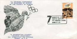 Greece- Comm. Cover W/ "7th Advisory Conference Of Ministers Of Sports Of The Council Of Europe" [Athens 12.3.1979] Pmrk - Flammes & Oblitérations
