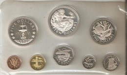 SERIE COMPLETA DE 8 MONEDAS DE BARBADOS DEL AÑO 1973 EN SU ESTUCHE ORIGINAL  (COIN) PLATA-SILVER,ARGENT. - Barbados (Barbuda)