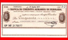 MINIASSEGNI - BANCA DEL CREDITO AGRARIO DI FERRARA - FdS - BCAF.011 - [10] Chèques