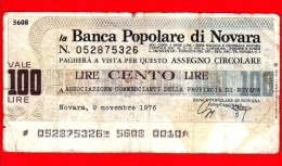 MINIASSEGNI - BANCA POPOLARE DI NOVARA - Usato - BPNO.004 - [10] Checks And Mini-checks