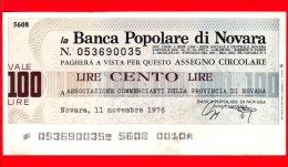 MINIASSEGNI - BANCA POPOLARE DI NOVARA - Usato - BPNO.005 - [10] Assegni E Miniassegni