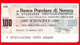 MINIASSEGNI - BANCA POPOLARE DI NOVARA - Usato - BPNO.017 - [10] Cheques Y Mini-cheques