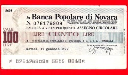 MINIASSEGNI - BANCA POPOLARE DI NOVARA - Usato - BPNO.020 - [10] Cheques En Mini-cheques