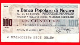 MINIASSEGNI - BANCA POPOLARE DI NOVARA - Usato - BPNO.021 - [10] Chèques