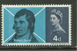 GB 1966 QE2 4d Robert Burns SG 685. MM ( T214 ) - Unused Stamps