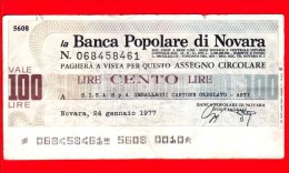 MINIASSEGNI - BANCA POPOLARE DI NOVARA - Usato - BPNO.033 - [10] Checks And Mini-checks