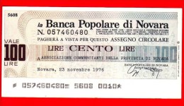 MINIASSEGNI - BANCA POPOLARE DI NOVARA - FdS - BPNO.009 - [10] Assegni E Miniassegni