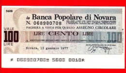 MINIASSEGNI - BANCA POPOLARE DI NOVARA - FdS - BPNO.014 - [10] Checks And Mini-checks