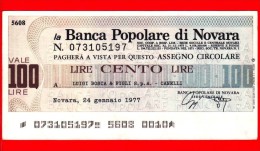 MINIASSEGNI - BANCA POPOLARE DI NOVARA - FdS - BPNO.032 - [10] Assegni E Miniassegni