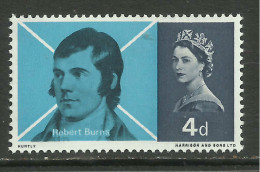 GB 1966 QE2 4d Robert Burns Umm SG 685... ( T210 ) - Unused Stamps