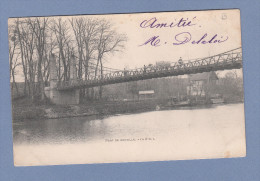 CPA - Prés MAURECOURT - Le Pont Suspendu De Neuville - Café Restaurant Sur La Rive - 1903 - Neuville-sur-Oise