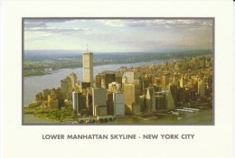 New York NY,  Manhattan Skyline, Skyscrapers, World Trade Towers, C1980s/90s Vintage Postcard - Manhattan