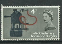 GB 1965 QE2  4d Lister Centenary Umm SG 667...( T151 ) - Unused Stamps
