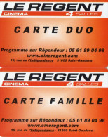 CARTES CINEMA -CINECARTES    LE REGENT  Saint-Gaudens  (lot De 2) - Biglietti Cinema
