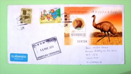 Hungary 2013 Cover To Nicaragua - Bird Emeu Zoo Ornitorhynchus Comics Bear Donkey Pig Chair - Duck Label On Back - Covers & Documents