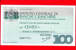 MINIASSEGNI -  ISTITUTO CENTRALE BANCHE E BANCHIERI - FdS - IB100100577F - [10] Chèques