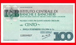 MINIASSEGNI -  ISTITUTO CENTRALE BANCHE E BANCHIERI - FdS - IB100100577G - [10] Checks And Mini-checks