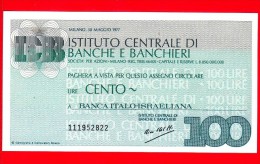 MINIASSEGNI -  ISTITUTO CENTRALE BANCHE E BANCHIERI - FdS - IBC100300577A - [10] Cheques Y Mini-cheques