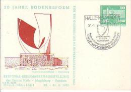DPP 15/36  30 Jahre Bodenreform - Regional-Briefmarkenausst Ellung, Halle-Neustadt - Postales Privados - Usados