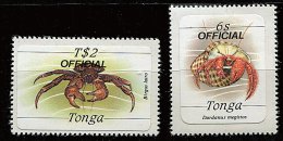 Tonga ** Sce Pour PA N° 67/68 Surchargés - Crustacés - Tonga (1970-...)