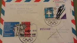 DDR  Brief Mit Olympia-Sonderflug Zur XV. Olympische Winterspiele 1988 Mi-Nr. 3140 Mi - Von Berlin Nach Calgary -retour - Winter 1988: Calgary