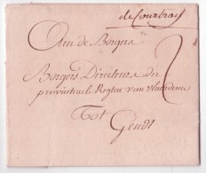 L. 4.2.1795 Avec Manuscrit "de Courtray" Pour Gand (pas Répertorié En 1795) - 1794-1814 (Periodo Frances)