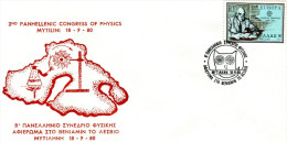 Greece- Comm. Cover W/ "2nd Panhellenic Congress Of Physics (Dedicated To Veniamin Lesvios)" [Mytilene 18.9.1980] Pmrk - Sellados Mecánicos ( Publicitario)