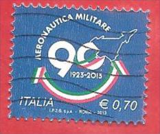 ITALIA REPUBBLICA USATO - 2013 - 90º Anniversario Dell´aeronautica Militare Italiana - € 0,70 - S. 3383 - 2011-20: Oblitérés