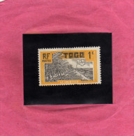 TOGO 1924 1938 COCOTIER COCONUT GROVE PIANTAGIONE DI COCCO CENT. 1 MH - Unused Stamps