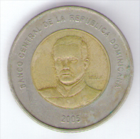 DOMINICANA 10 PESOS 2005 BIMETALLICA - Dominicaanse Republiek