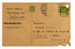 ENTIER POSTAUX DE 1922 - Briefe U. Dokumente