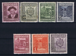 Andora Spanish, 1948, Mi 44 - 50 MNH/** 30 Cts Has Some Spots In Gum - Unused Stamps