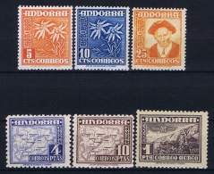 Andora Spanish, 1951, Mi 53 - 58  MNH/**, - Unused Stamps