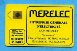 Telecarte MERELEC  Monaco - Mónaco