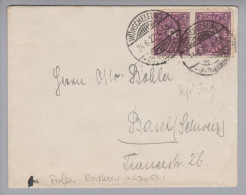 Heimat Polen Wünschelburg (Radkow) 1922-06-24 Brief Nach Basel Mit 2x 2RM Posthorn - Storia Postale