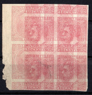 Maculatura Printer Error    Edifil 202    Bl4  10 Cts . 1879  Alfonso XII - Unused Stamps