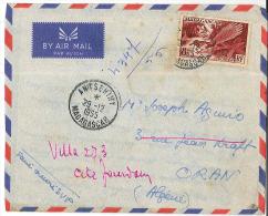Enveloppe Envoyée Par Avion De Madagascar à Oran En 1955 - Altri & Non Classificati