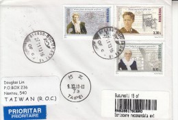 ROMANIA : WOMEN INVENTORS On Cover Circulated To TAIWAN - Envoi Enregistre! Registered Shipping! - Gebruikt