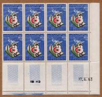 Coin Daté Algérie - Bloc De 8 Timbres à 0,25 - 17-6-1963 - Algeria (1962-...)
