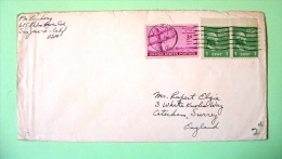 USA 1947 Cover Los Gatos To England - Telegraph Washington (booklet Stamps) - Briefe U. Dokumente